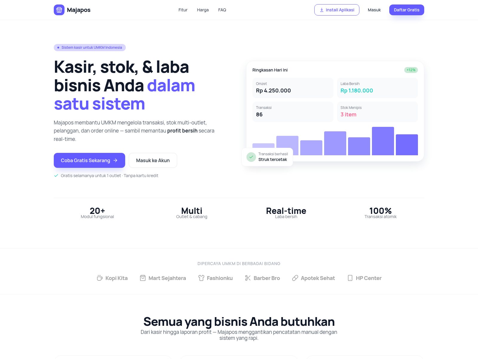 Majapos — aplikasi kasir / POS untuk UMKM